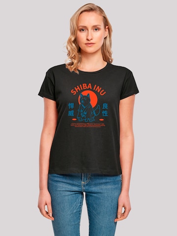 F4NT4STIC Shirt 'Japanischer Shiba Inu Hund' in Zwart: voorkant
