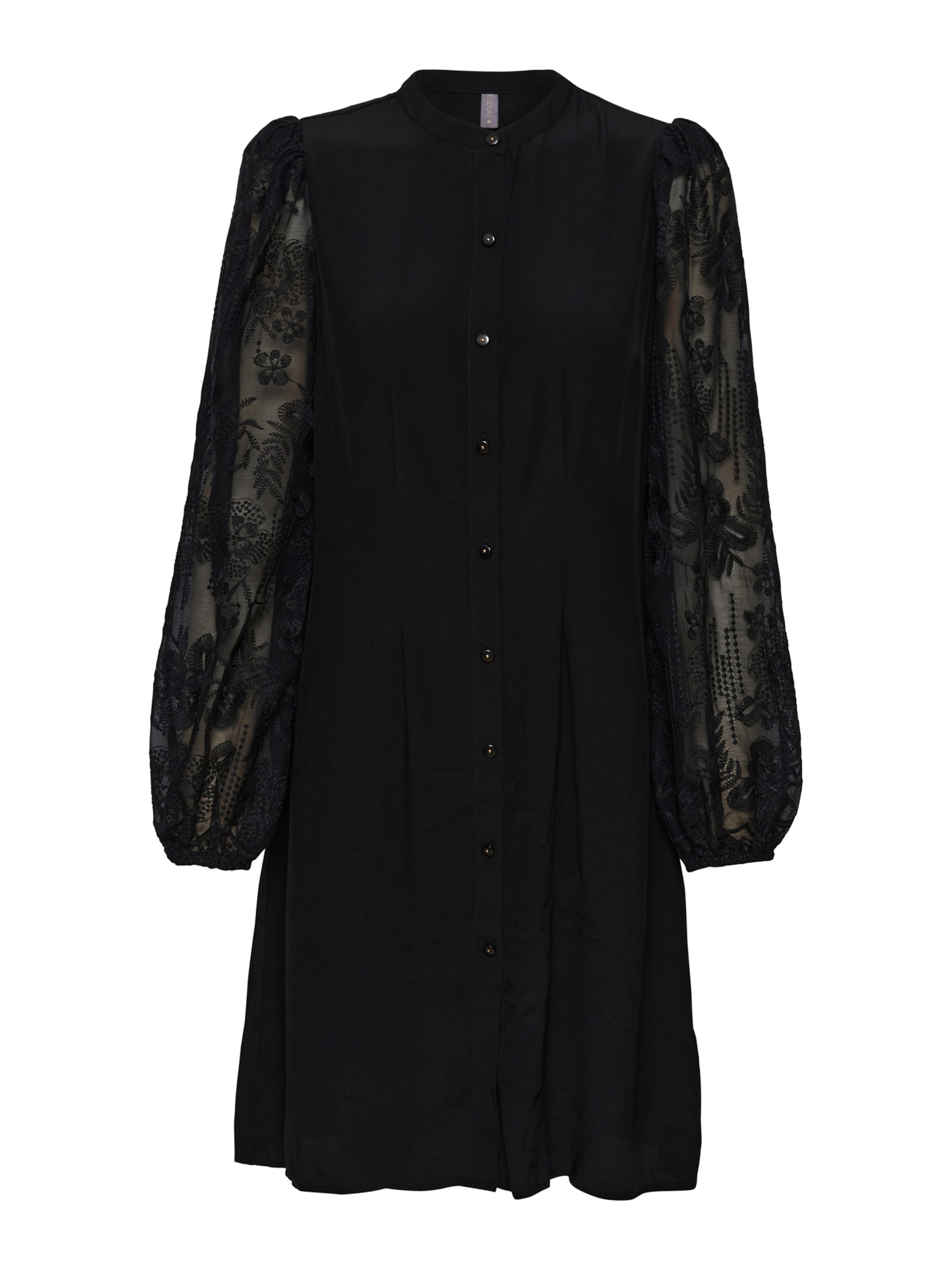 CULTURE - Vestido camisero 'Asmine' en negro: frente