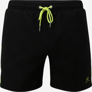 ALPHA INDUSTRIES Board Shorts in Black: front