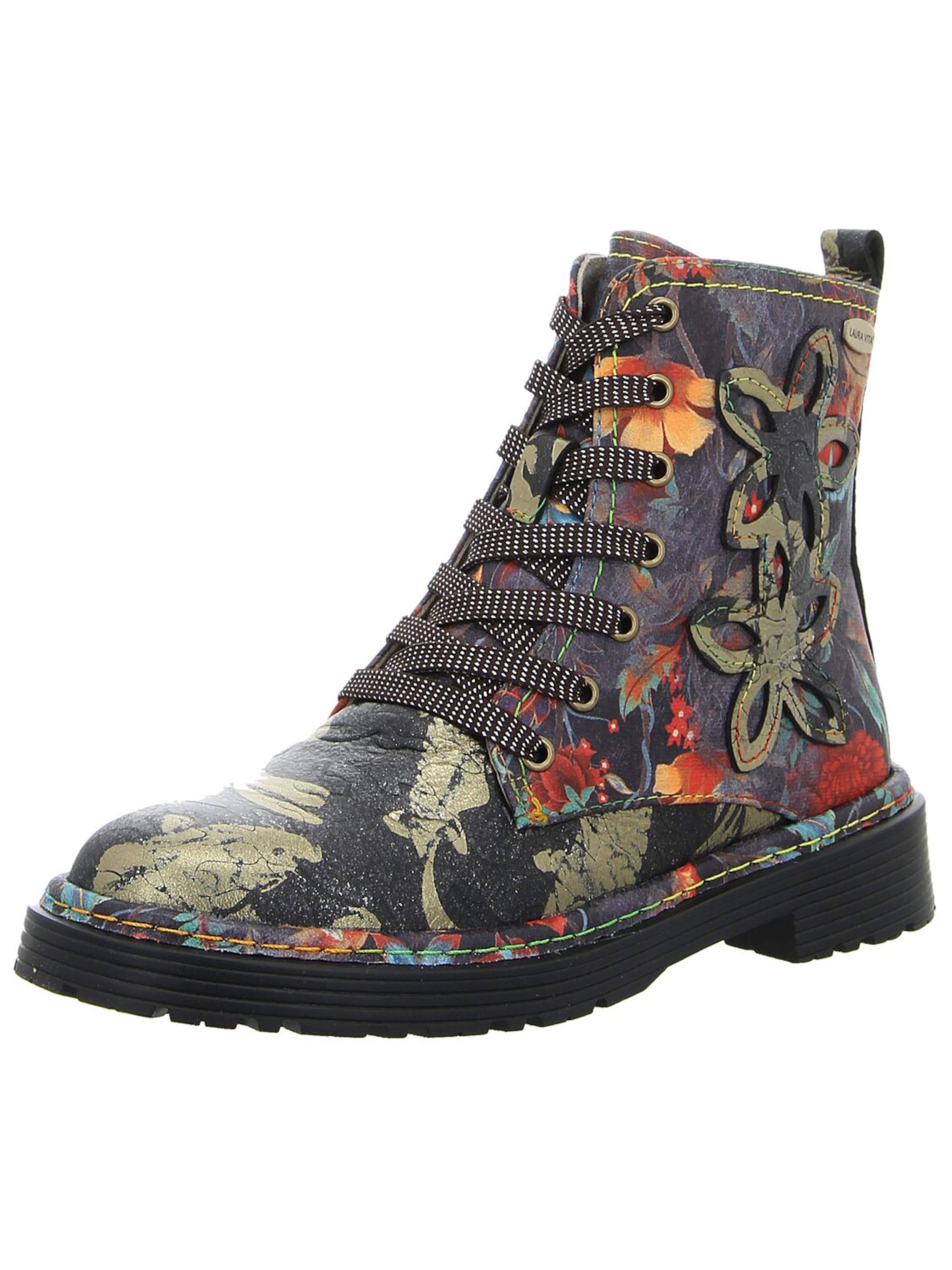 Laura Vita Lace-Up Boots 'Damen Stiefelette INCASO 24 NOIR Echt Leder in mehrfarbig' in Mixed colors: front