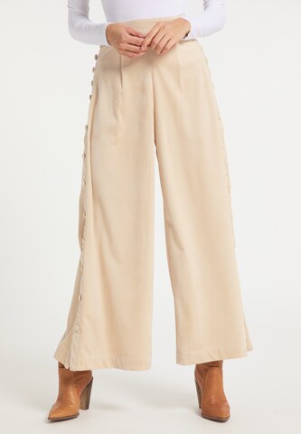 Wide Leg Pantalon IZIA en beige : devant