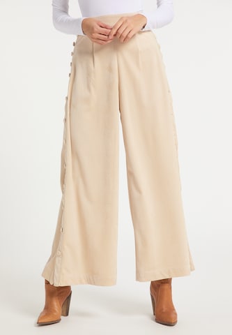 IZIA - Pierna ancha Pantalón en beige: frente