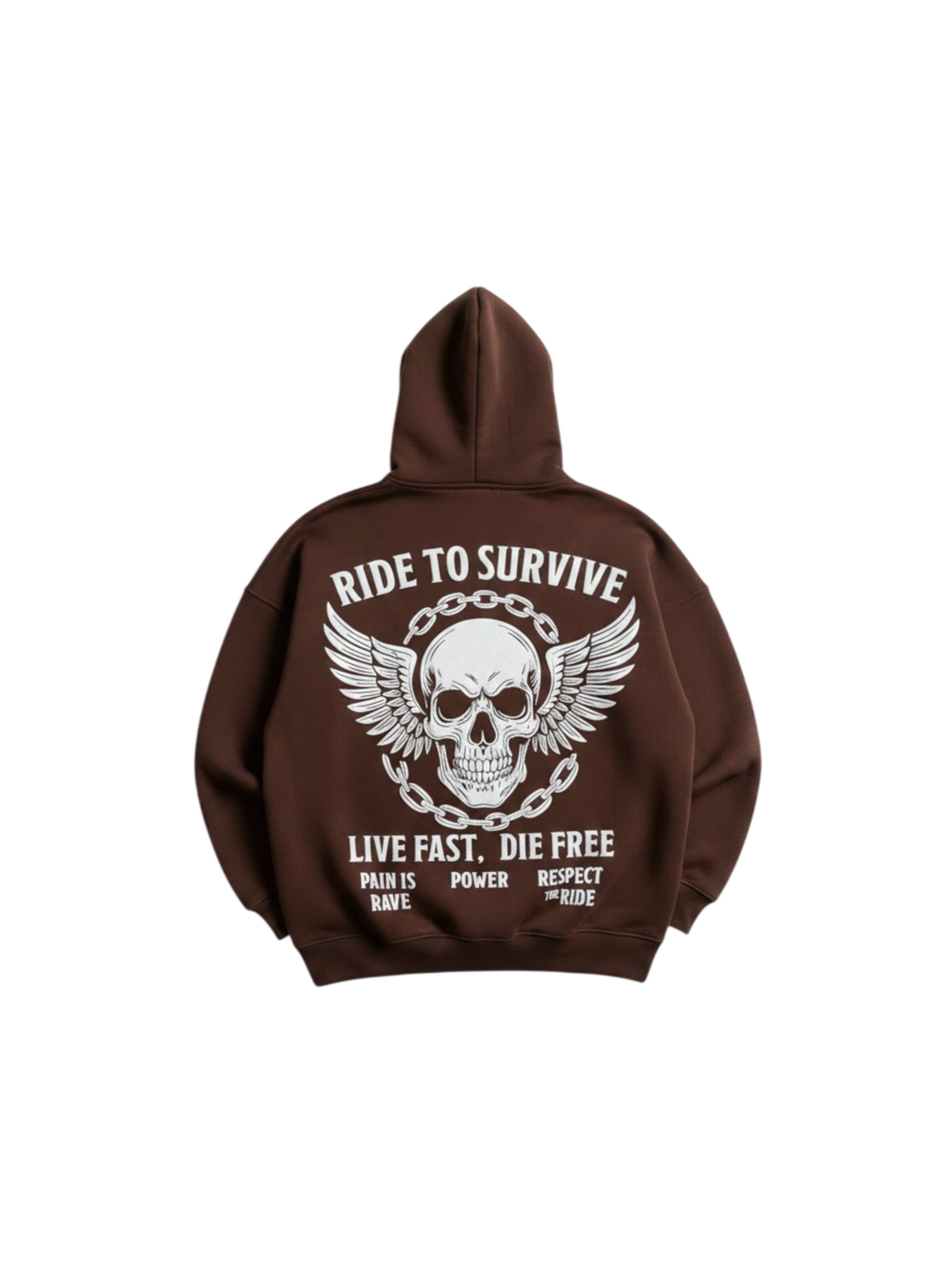 Kleidermafia Sweatshirt 'Ride to Survive' in S in Brown, Item view