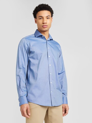 Bruun & Stengade - Regular Fit Camisa 'Gronkowski' em azul: frente