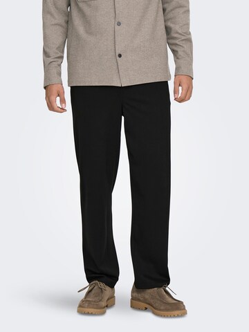 Only & Sons - Loosefit Pantalón 'ONSMARK' en negro: frente