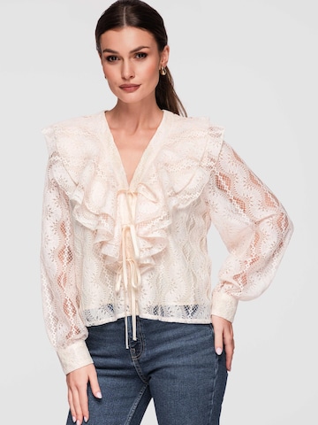 Ombre Blouse in Beige