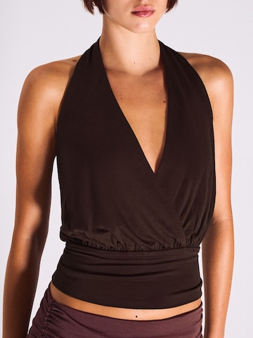 Bershka Top in Brown