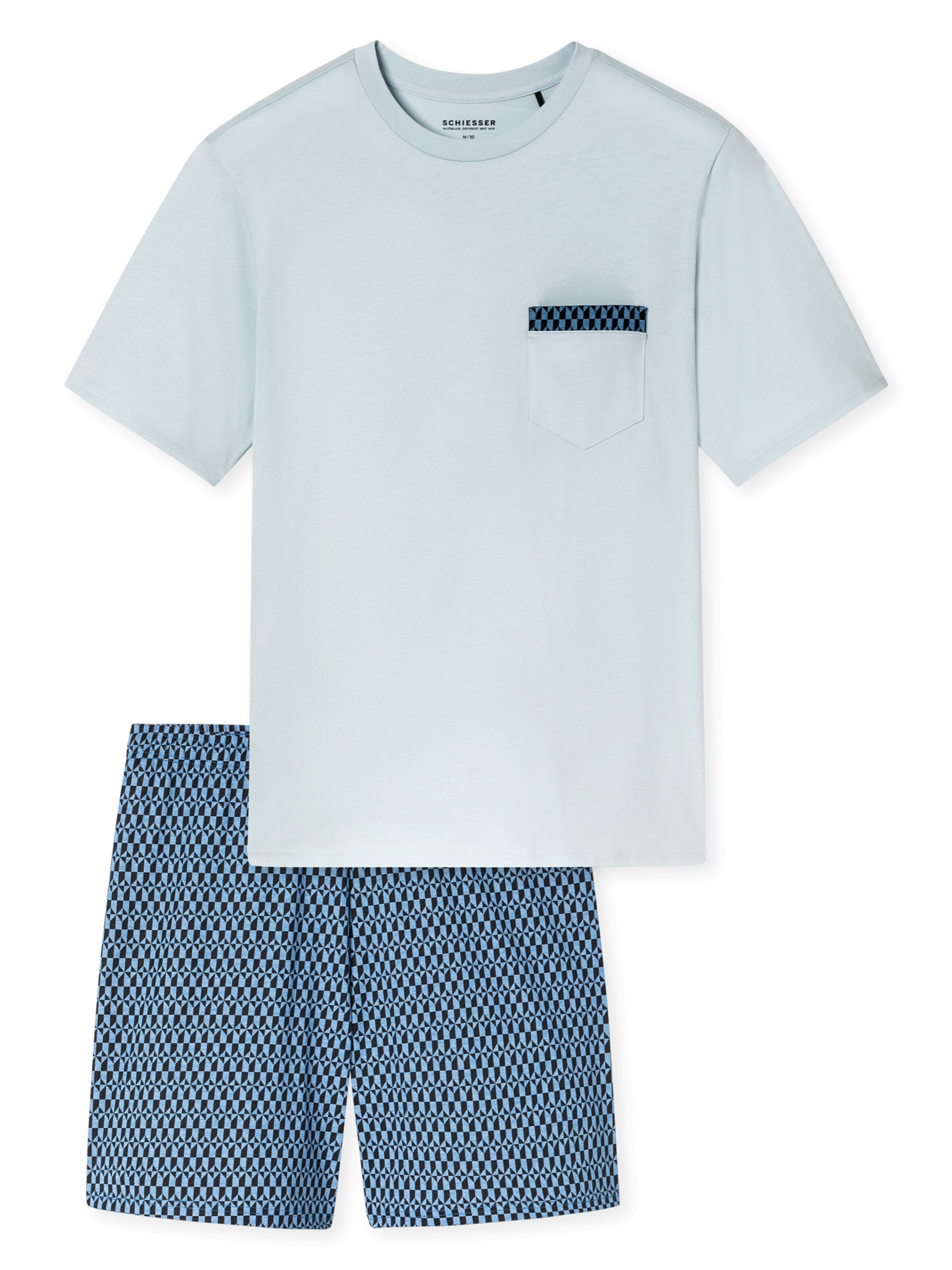 Pyjama court 'Comfort Nightwear' SCHIESSER en bleu : devant