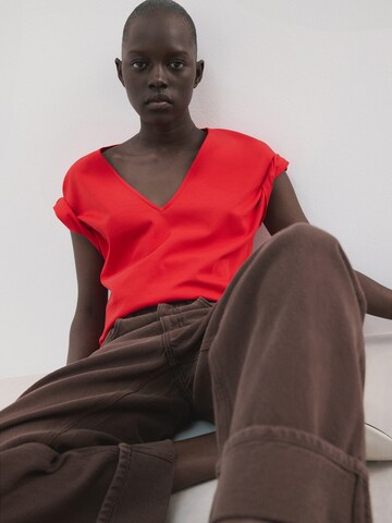 MANGO Majica 'SEVIPI' | rdeča barva