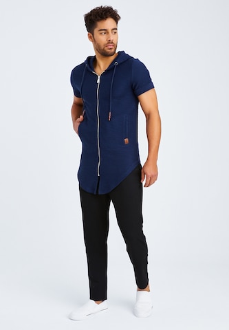 Leif Nelson Zip-Up Hoodie in Blue