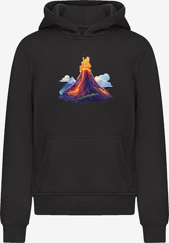 F4NT4STIC Sweatshirt'Vulkanausbruch' in Schwarz: Vorderseite