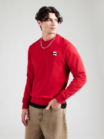 Felpa 'Ikon' di Karl Lagerfeld in rosso: frontale
