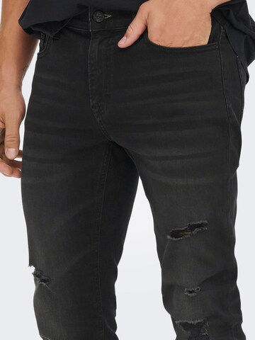 Coupe slim Jean 'Loom' Only & Sons en noir