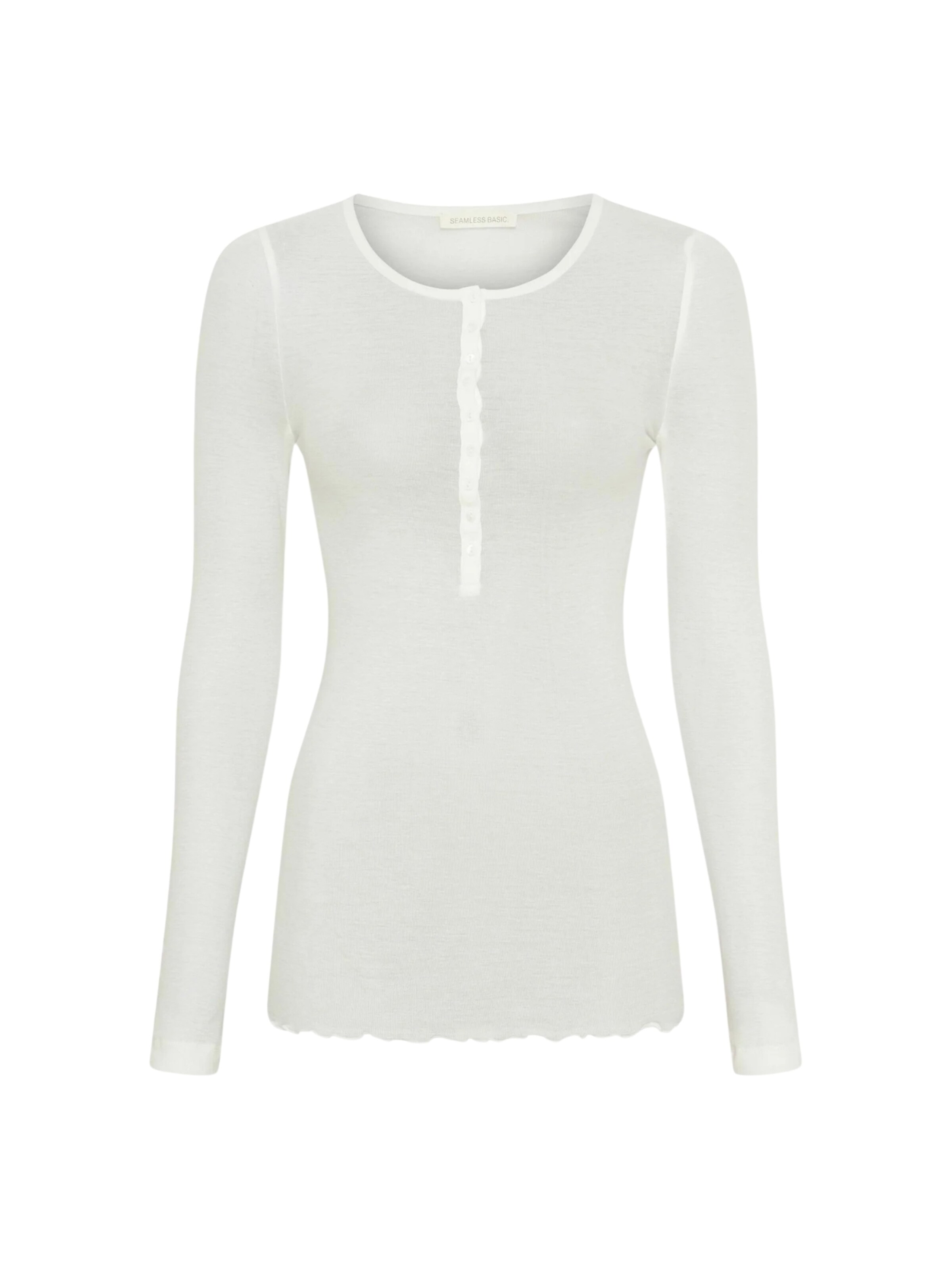 Seamless Basic Shirt 'Granddad' in White: front