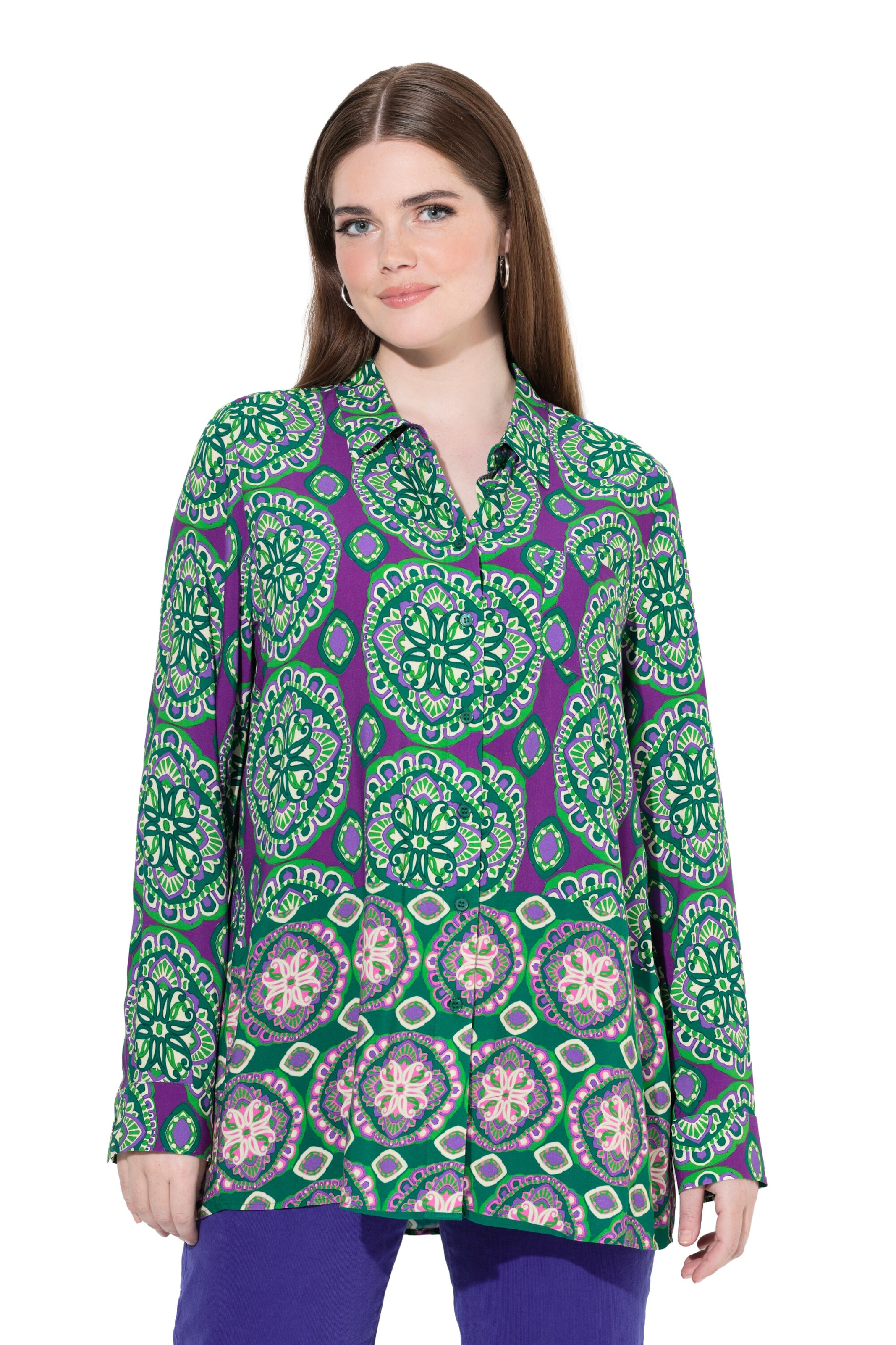 Ulla Popken Blouse in Groen: voorkant