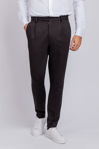 JOOP! Regular Pleat-Front Pants 'Bird' in Black: front