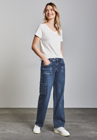 STREET ONE Regular Jeans im Cargo Look in Blau