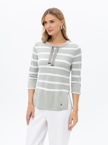 Passioni Pullover 'Strickpullover mit Glitzerbändern'‌‌‌‌‌‌‌‌‌‌ in Grün: Vorderseite