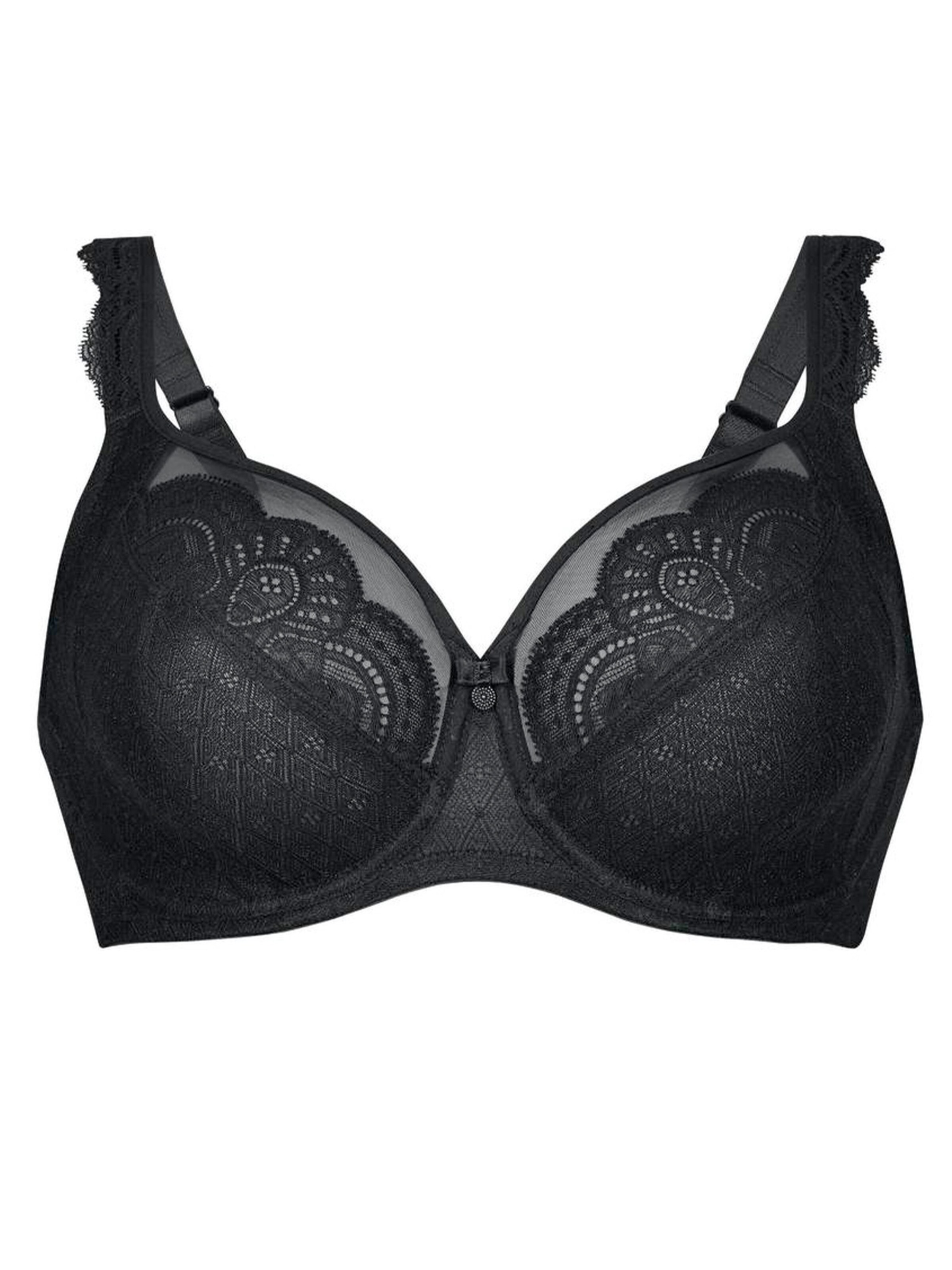 ROSA FAIA Minimiser Bra 'Selma' in Black: front