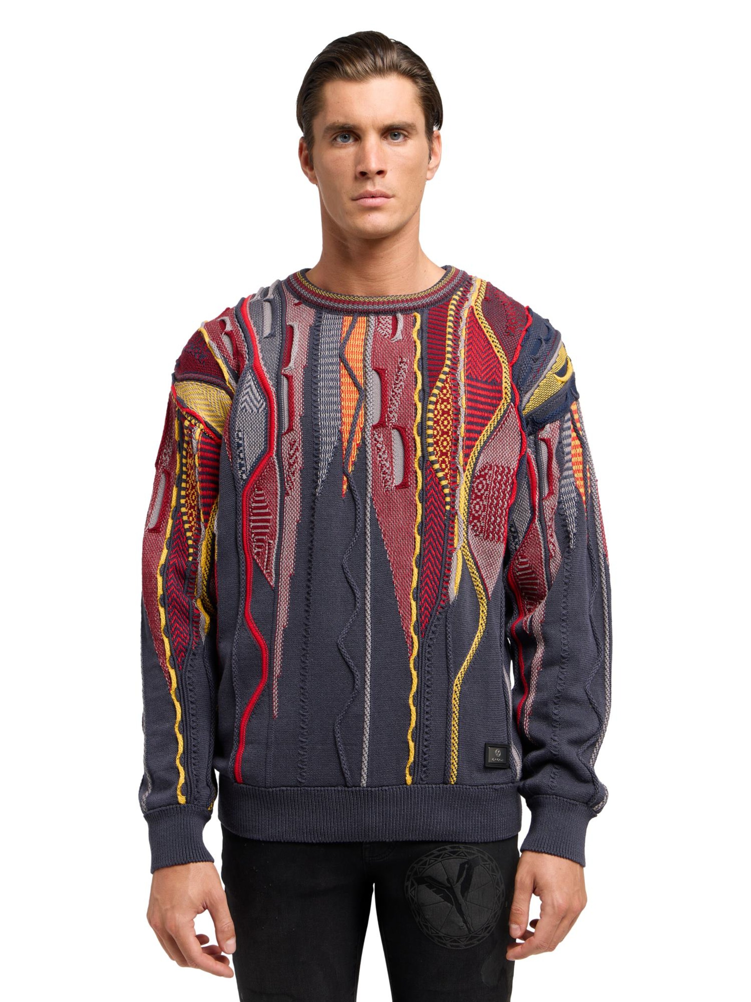 Carlo Colucci Sweater ' Dialer ' in Grey: front
