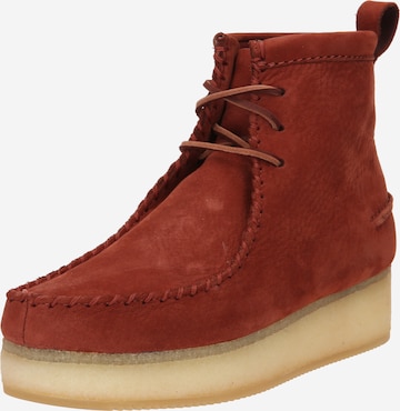 Clarks Originals - Botines con cordones en rojo: frente