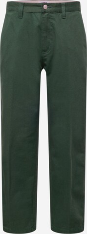 Obey Regular Trousers with creases in Green: front