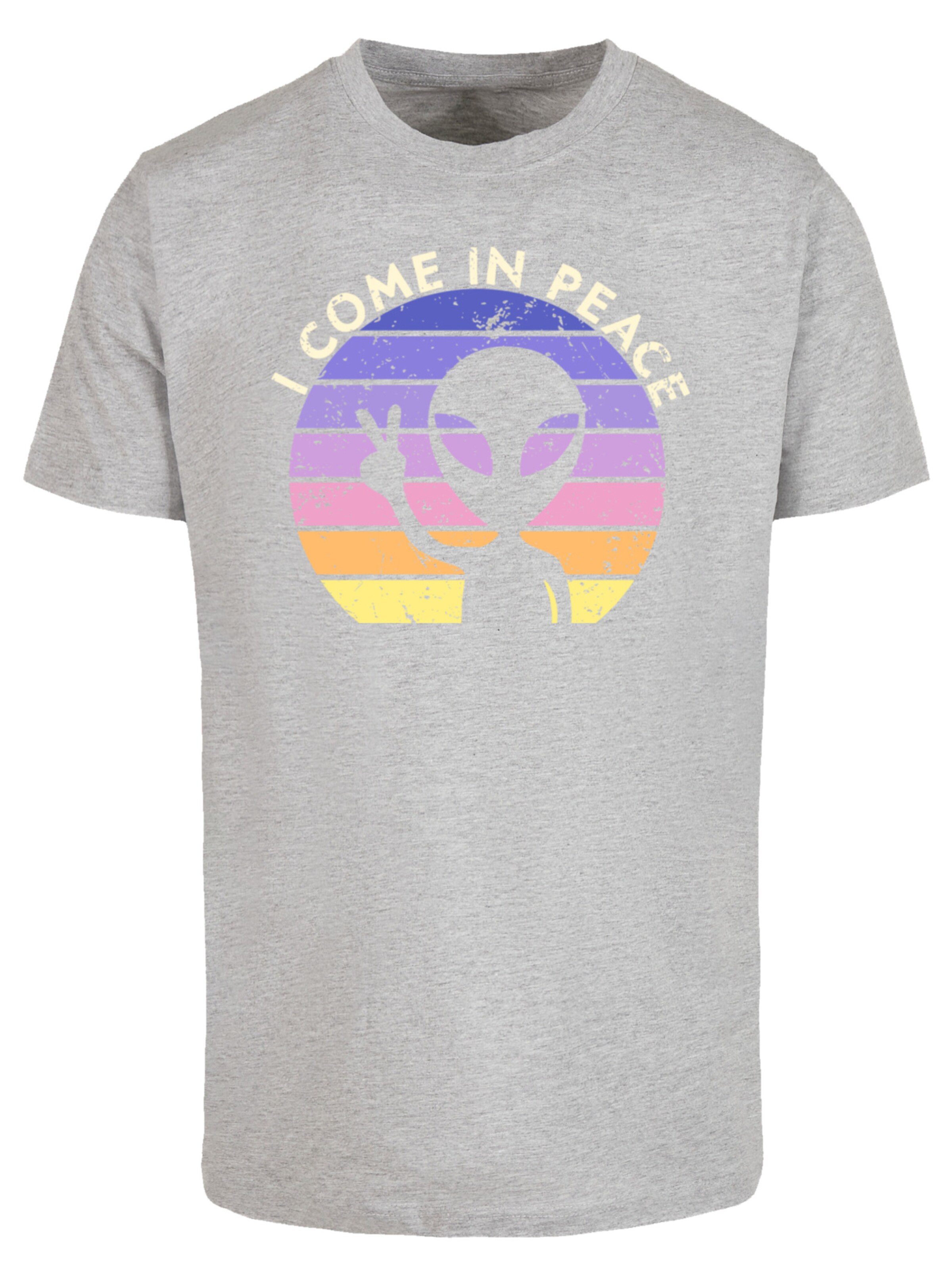T-Shirt 'Alien Peace Sunset' F4NT4STIC en gris : devant
