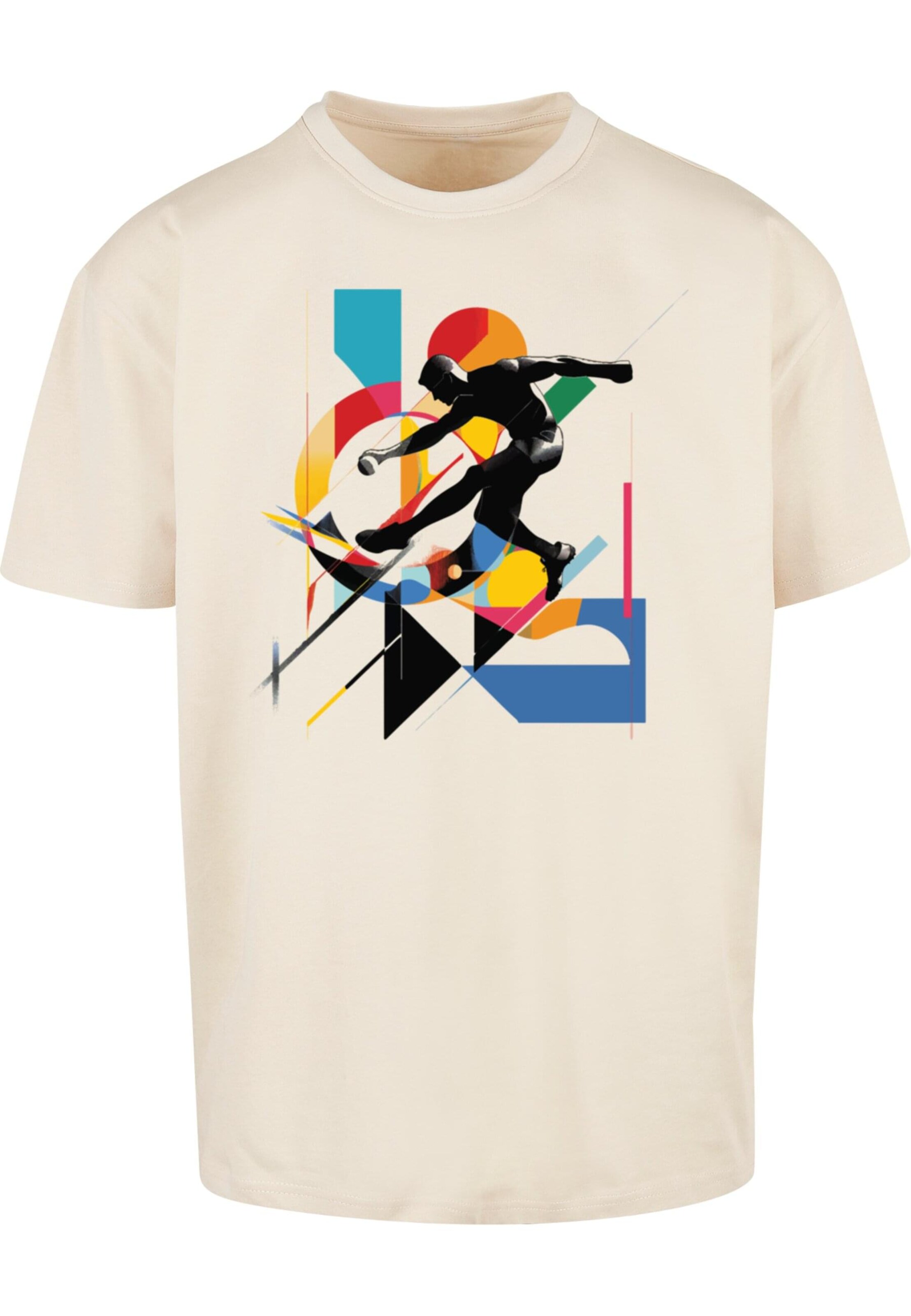 bézs / azúr / piros / fekete Merchcode Póló 'Champion Colors' - XXXL, Termék nézet