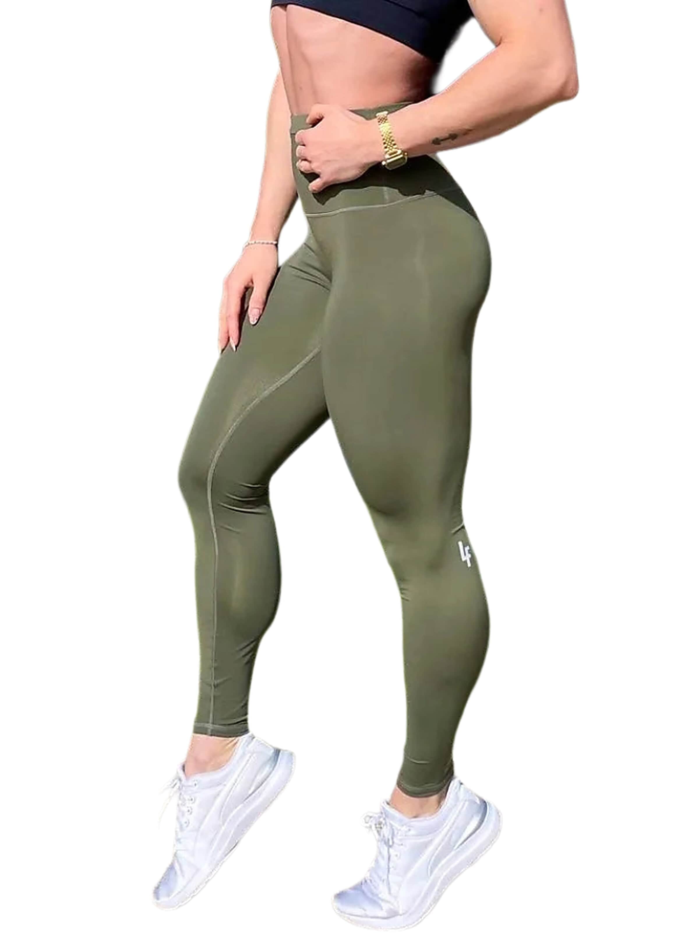 LUXFEEL - Skinny Leggings 'Leggings mit hoher Taille Myself' en verde: frente