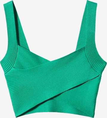 MANGO Knitted Top 'EVA' in Green: front