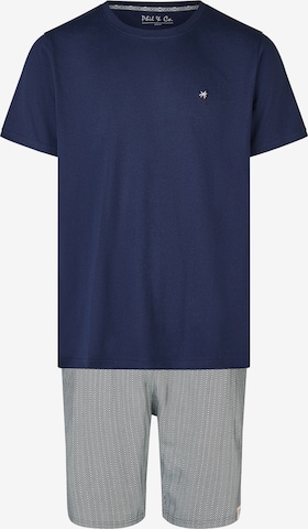 Phil & Co. Berlin Pajama short ' Lounge Dreams ' in Blue: front