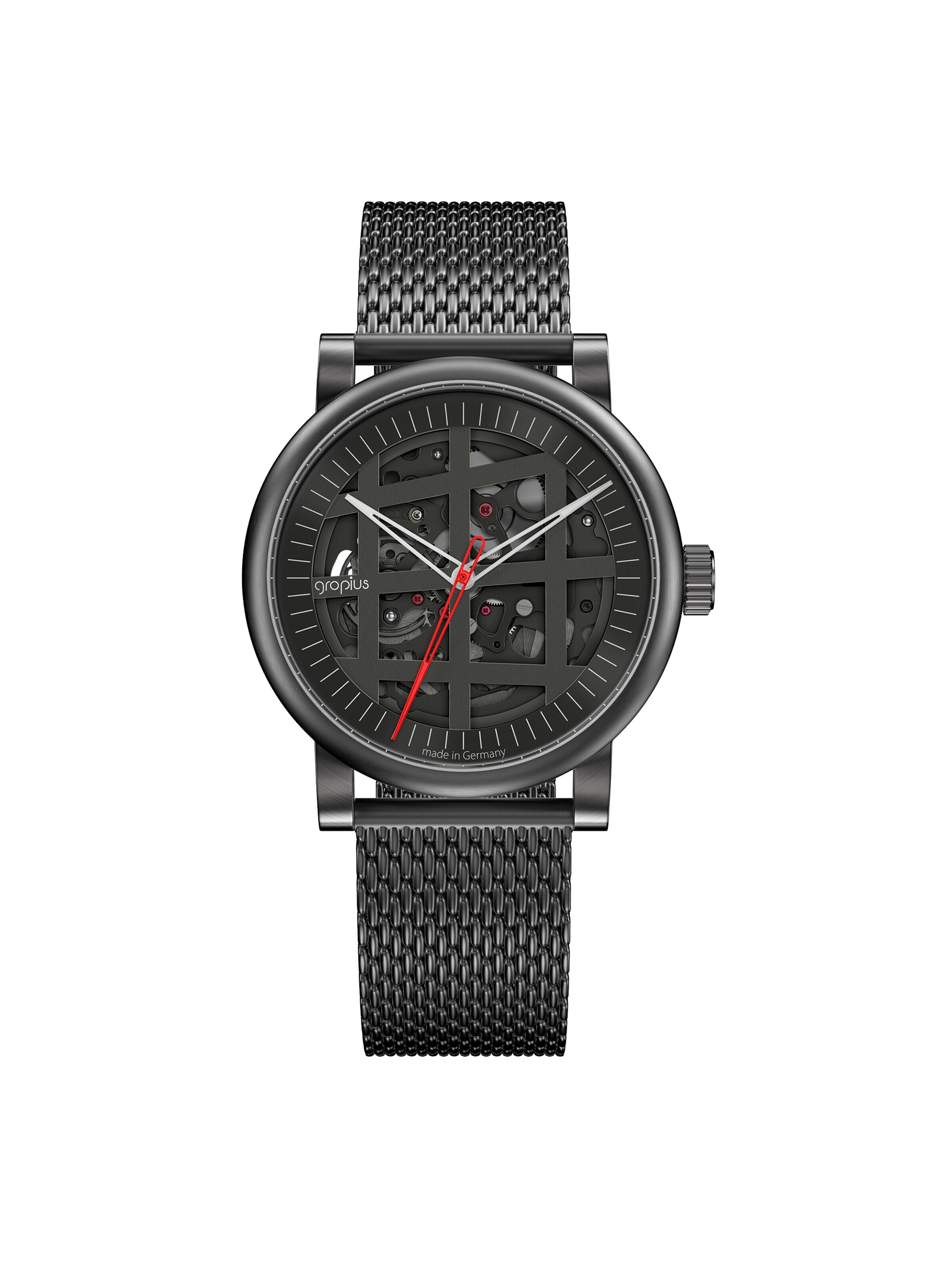 WALTER GROPIUS Analog Watch 'ATRIUM' in Black: front