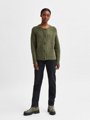 SELECTED FEMME Knit Cardigan 'Lulu' in Green