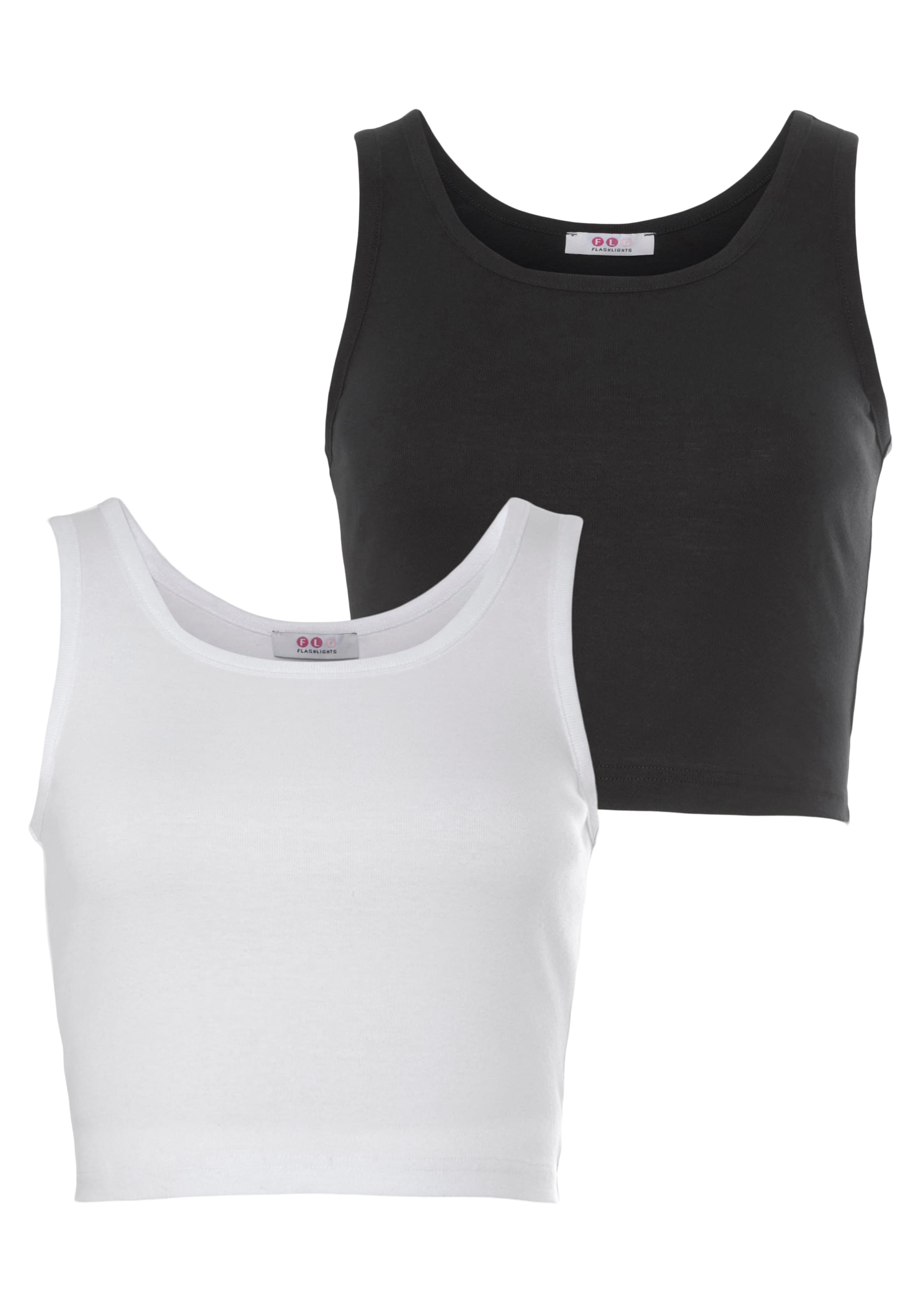 FLASHLIGHTS Top in Schwarz: Vorderseite