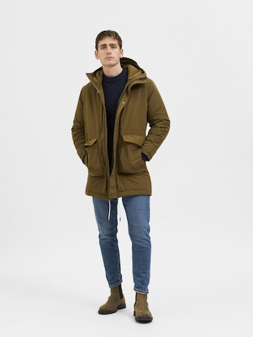 SELECTED HOMME Between-Seasons Parka 'Rodney' in Green