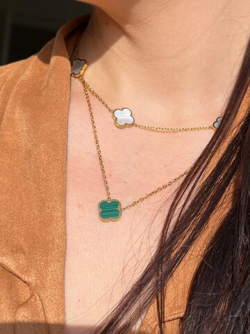 Pure Schmuck Kette 'Clover Green' in Gold