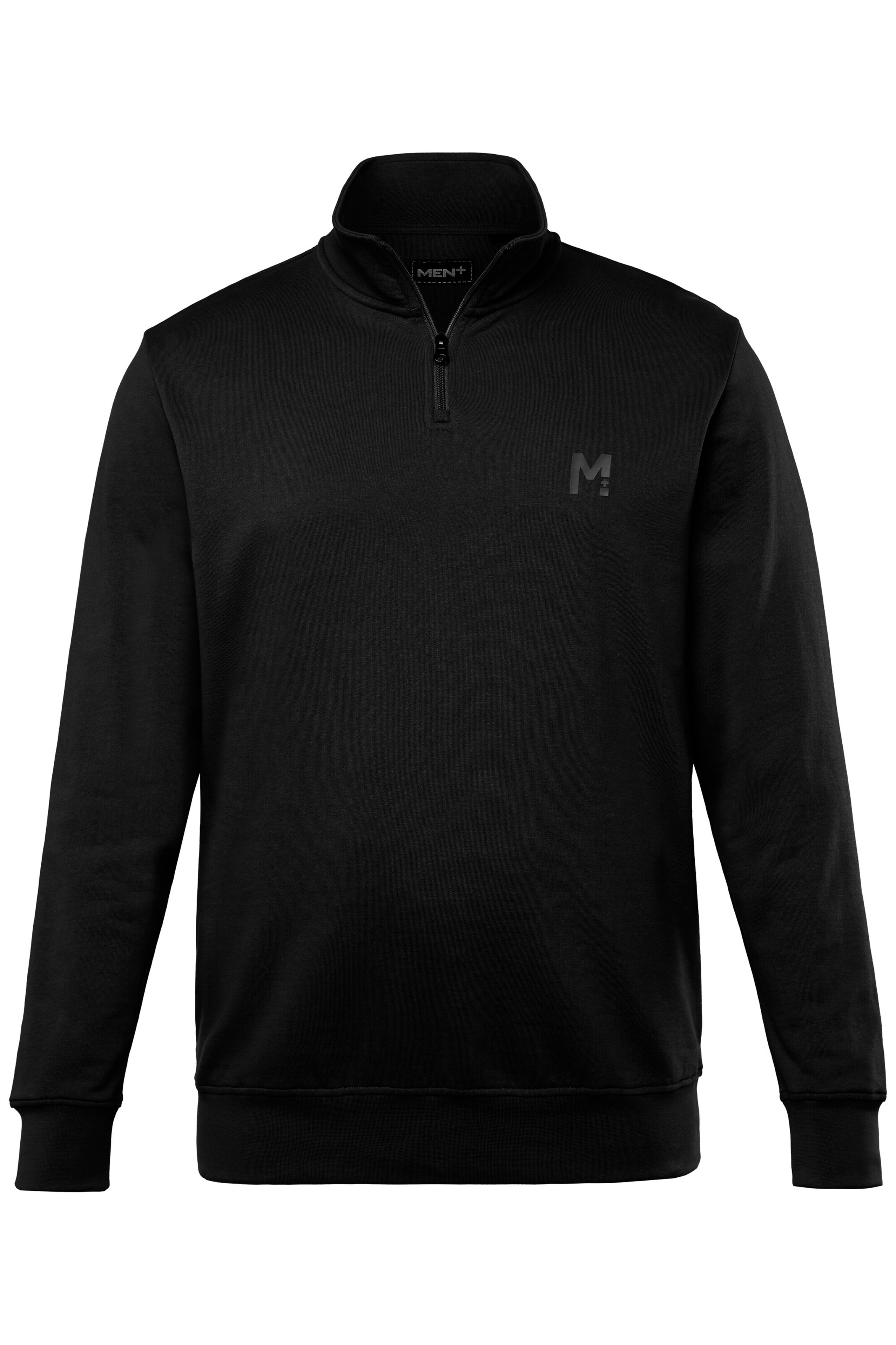 Men Plus Sweatshirt in Zwart: voorkant