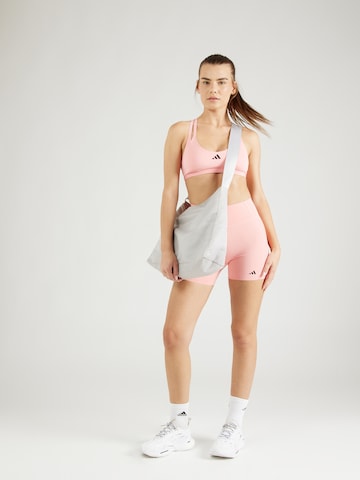 ADIDAS PERFORMANCE Skinny Sports trousers 'Optime' in Pink