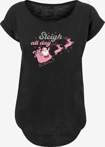 T-shirt 'Christmas Sleigh all day Santas Reindeers' F4NT4STIC en noir : devant