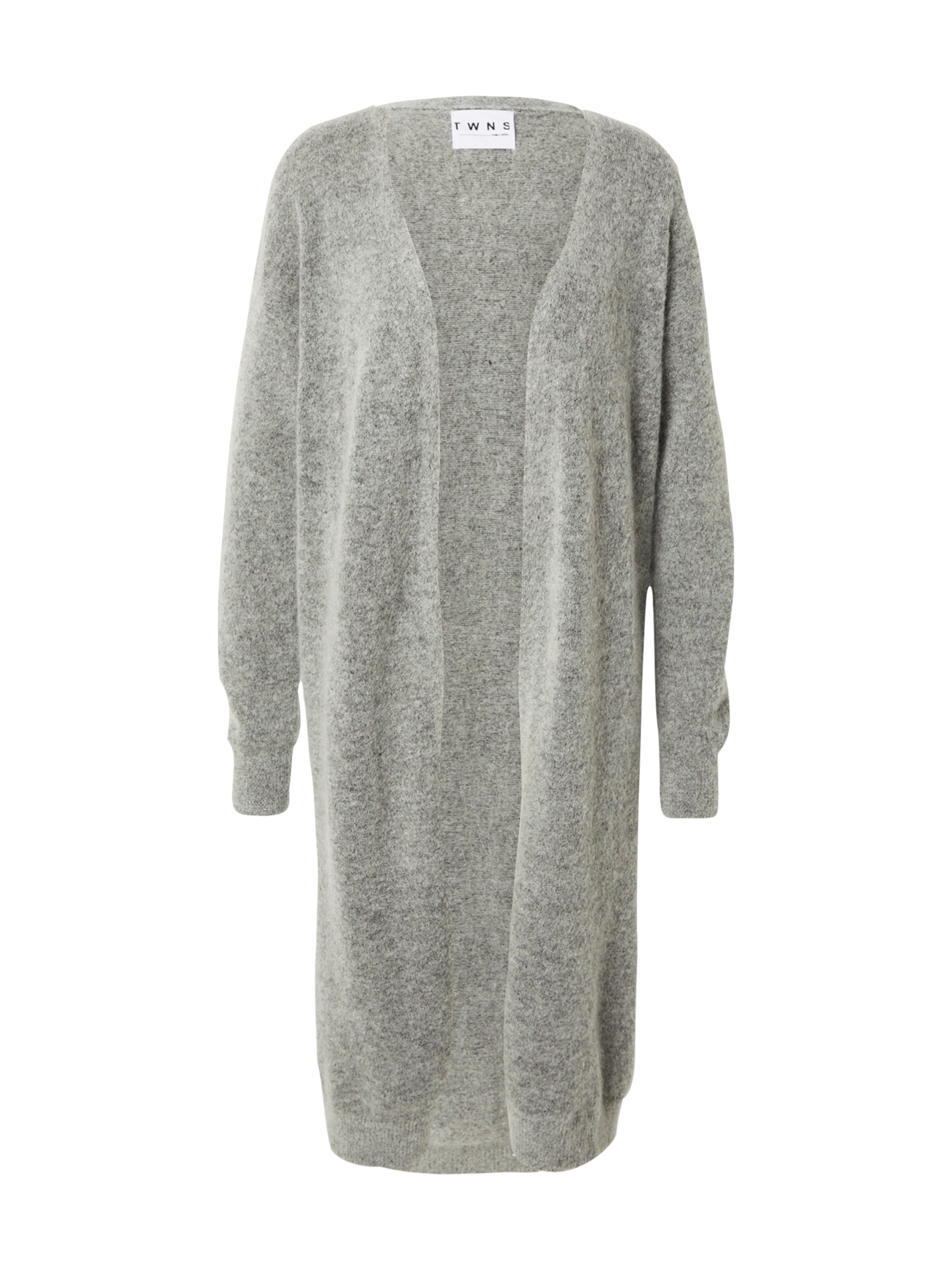TWNS THE LABEL Knit cardigan 'Telluride' in Grey: front