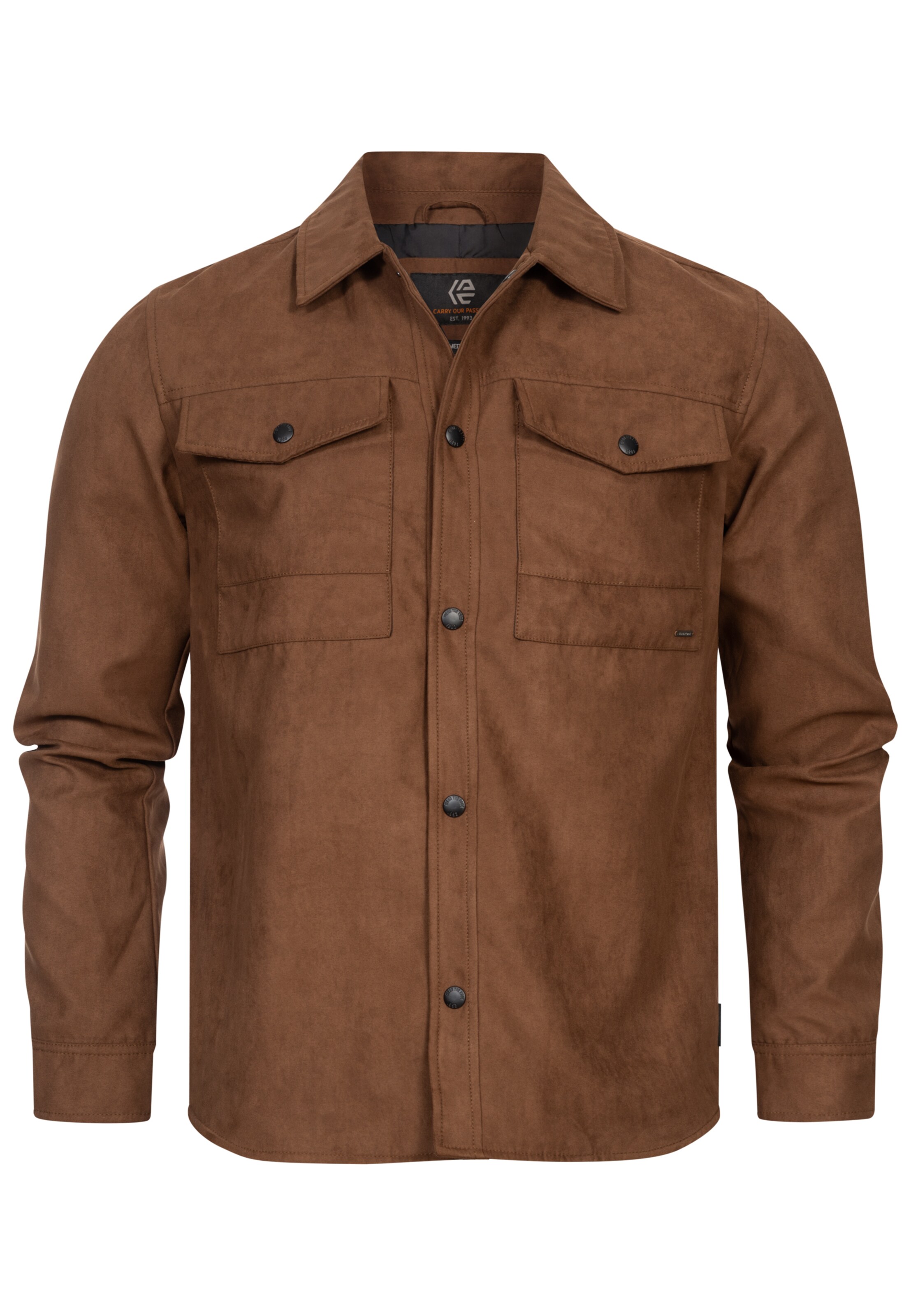 INDICODE JEANS Overhemd ' Finny ' in Bruin: voorkant