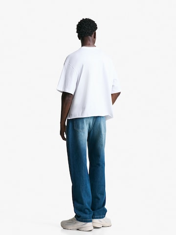 Largi Jeans de la Bershka pe albastru