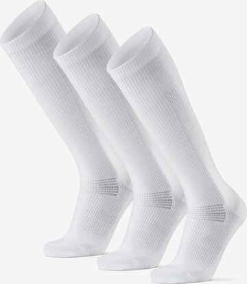 DANISH ENDURANCE Athletic Socks 'Organic Compression' in White: front