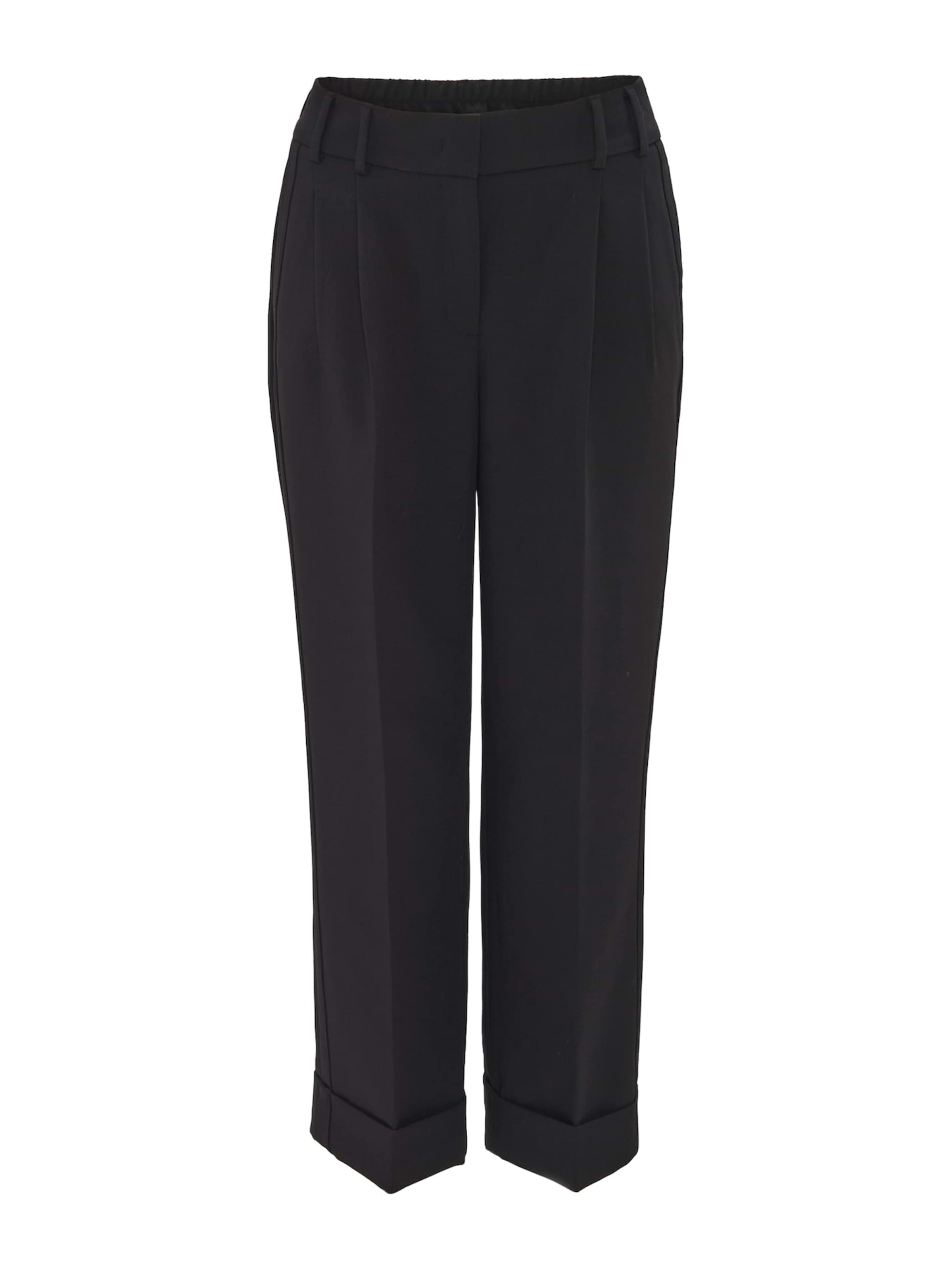 Loosefit Pantalon à plis 'Mallon' OPUS en noir : devant