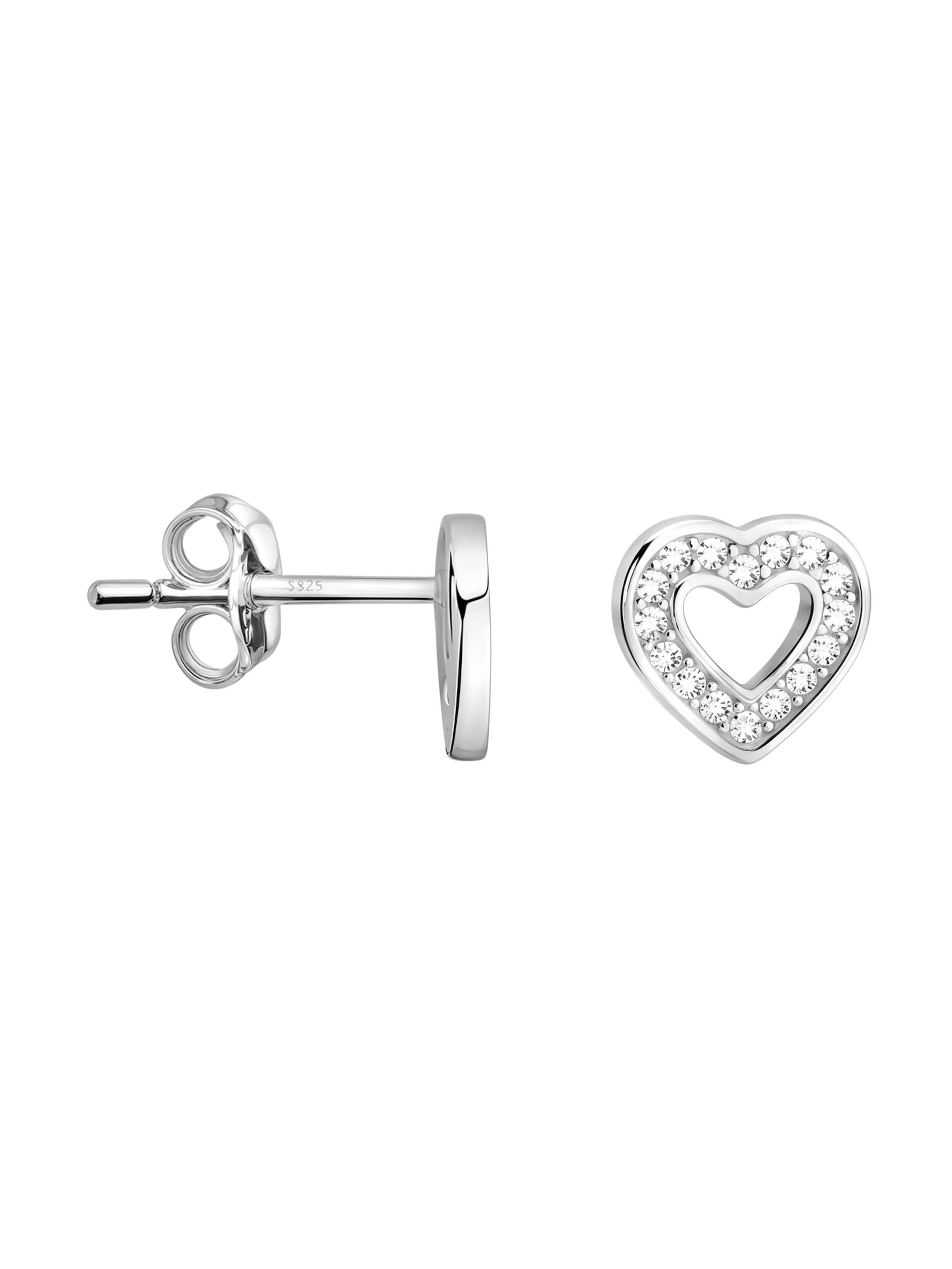 Sofia Milani Earrings 'Heart' in Silver: front