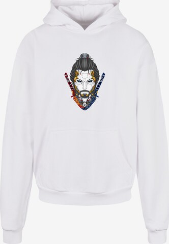 Sweat-shirt 'Cyberpunk Samurai CYBERPUNK STYLES' F4NT4STIC en blanc : devant