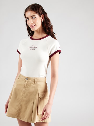 bēšs TOMMY HILFIGER T-Krekls 'Ringer': no priekšpuses