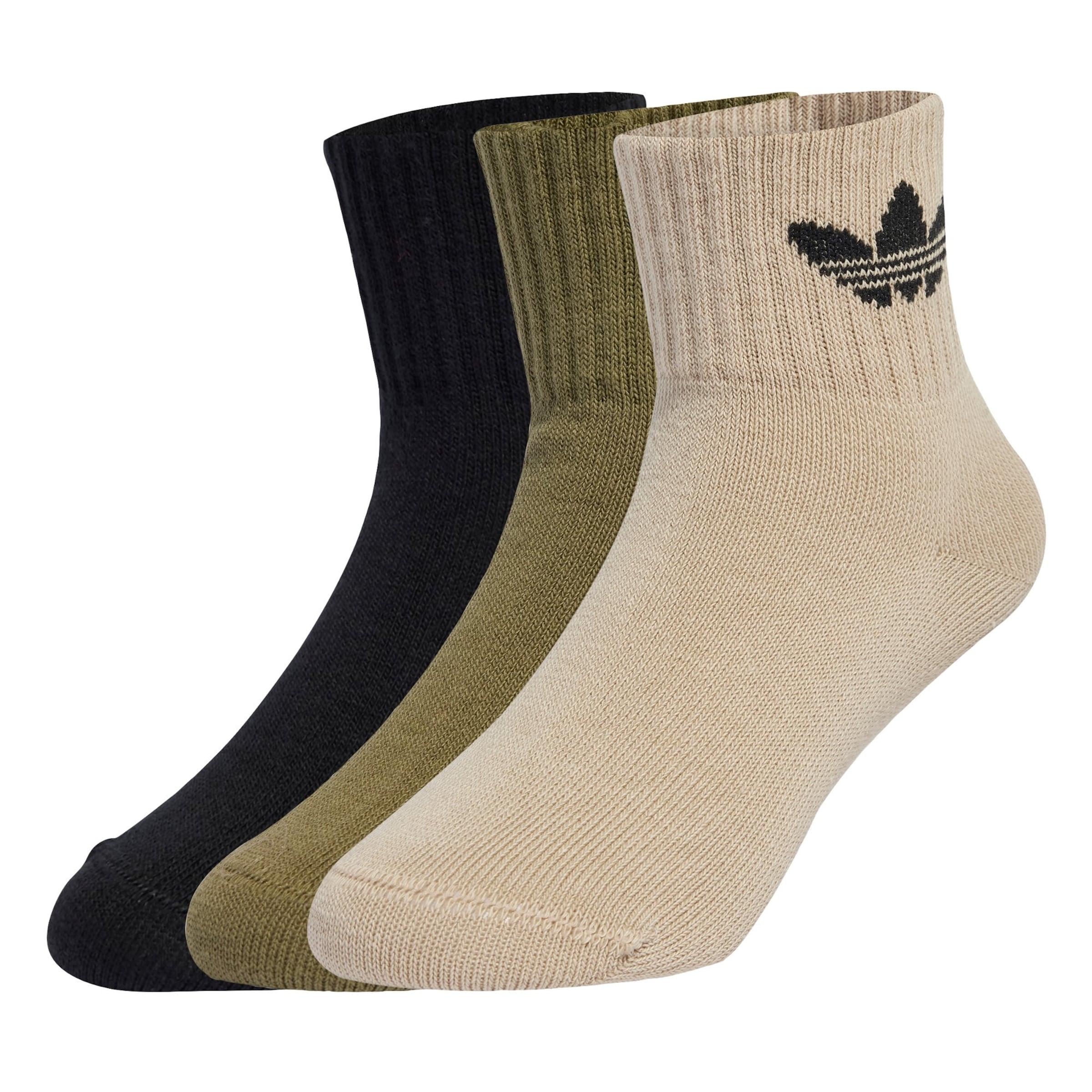 ADIDAS ORIGINALS - Calcetines 'Mid Ankle Sock 3 Pair Pack Kids' en beige: frente