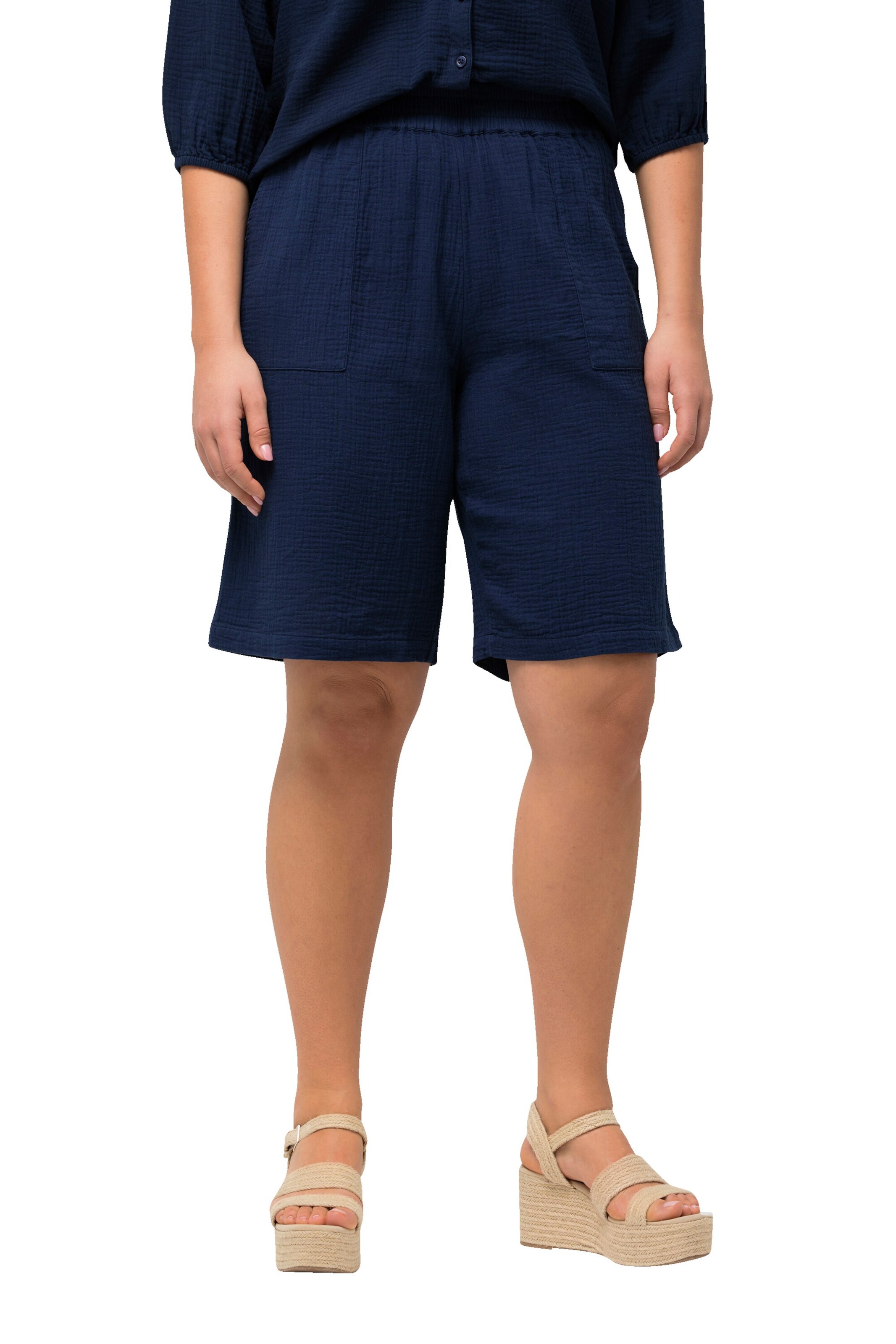 Ulla Popken Regular Broek in Blauw: voorkant