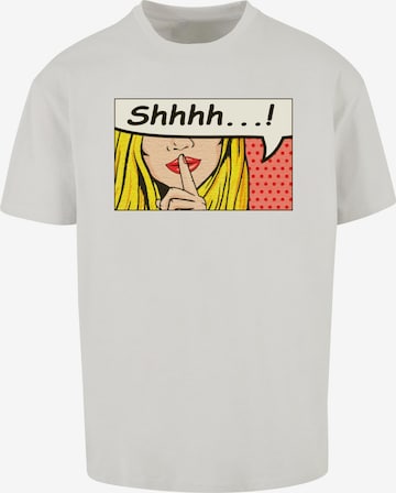 Merchcode T-Shirt 'Silent Sign Comic' in Grau: predná strana
